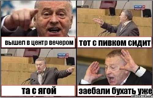 вышел в центр вечером тот с пивком сидит та с ягой заебали бухать уже, Комикс жиреновский