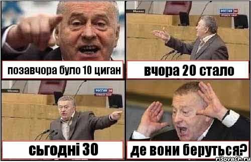 позавчора було 10 циган вчора 20 стало сьгодні 30 де вони беруться?, Комикс жиреновский