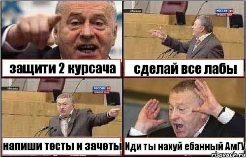 защити 2 курсача сделай все лабы напиши тесты и зачеты Иди ты нахуй ебанный АмГУ, Комикс жиреновский