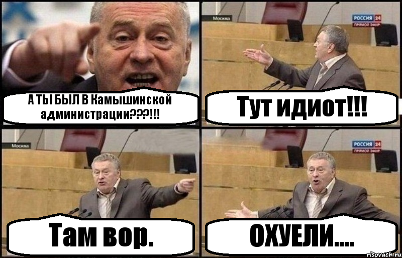 А ТЫ БЫЛ В Камышинской администрации???!!! Тут идиот!!! Там вор. ОХУЕЛИ...., Комикс Жириновский