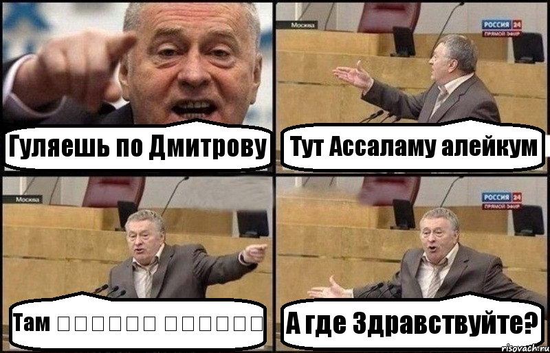 Гуляешь по Дмитрову Тут Ассаламу алейкум Там وعليكم السلام А где Здравствуйте?, Комикс Жириновский