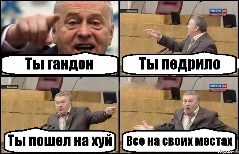 Ты гандон Ты педрило Ты пошел на хуй Все на своих местах, Комикс Жириновский