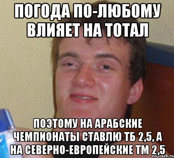 погода по-любому влияет на тотал поэтому на арабские чемпионаты ставлю тб 2,5, а на северно-европейские тм 2,5, Мем 10 guy (Stoner Stanley really high guy укуренный парень)