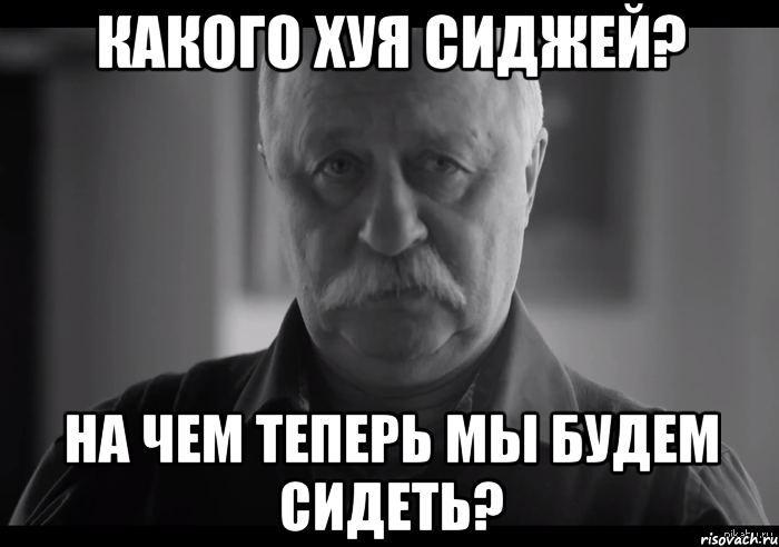 какого хуя сиджей? на чем теперь мы будем сидеть?, Мем Не огорчай Леонида Аркадьевича