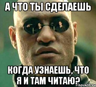 а что ты сделаешь когда узнаешь, что я и там читаю?, Мем  а что если я скажу тебе