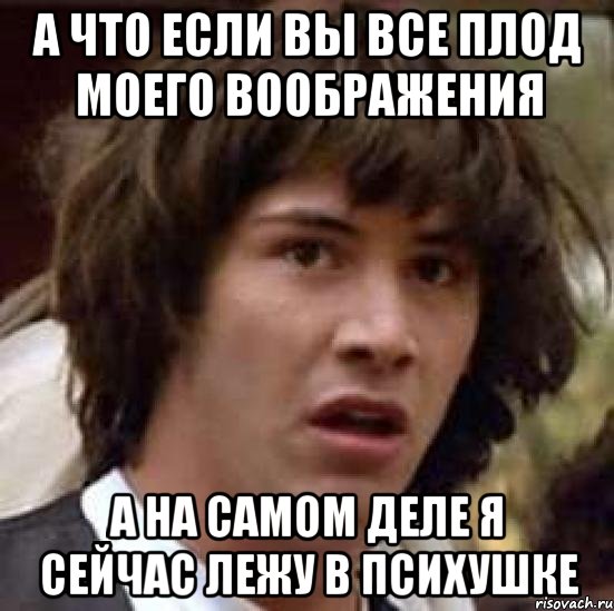 а что если вы все плод моего воображения а на самом деле я сейчас лежу в психушке, Мем А что если (Киану Ривз)