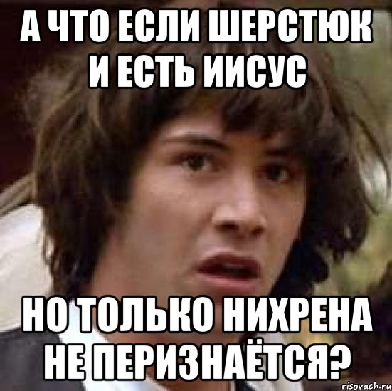 а что если шерстюк и есть иисус но только нихрена не перизнаётся?, Мем А что если (Киану Ривз)