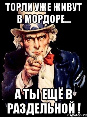 торли уже живут в мордоре... а ты ещё в раздельной !, Мем а ты