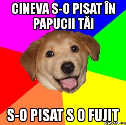 cineva s-o pisat în papucii tăi s-o pisat s o fujit