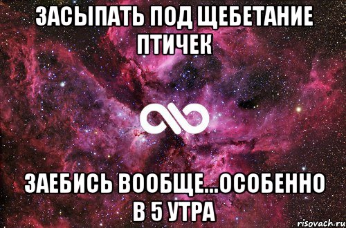 засыпать под щебетание птичек заебись вообще...особенно в 5 утра, Мем офигенно