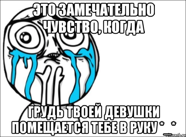 это замечательно чувство, когда грудь твоей девушки помещается тебе в руку *_*, Мем Это самый