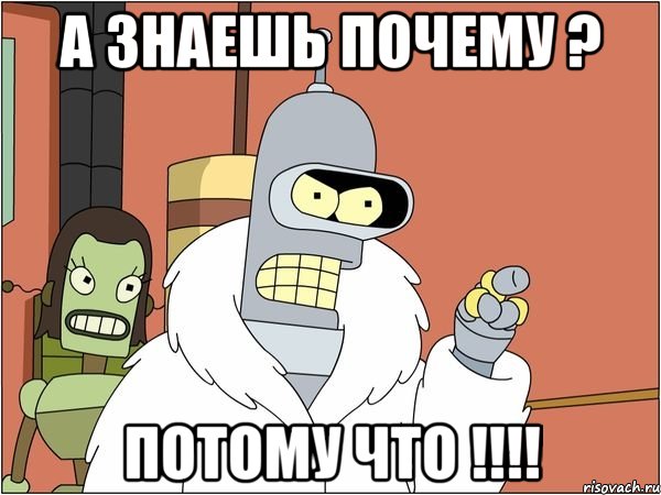 а знаешь почему ? потому что !!!, Мем Бендер