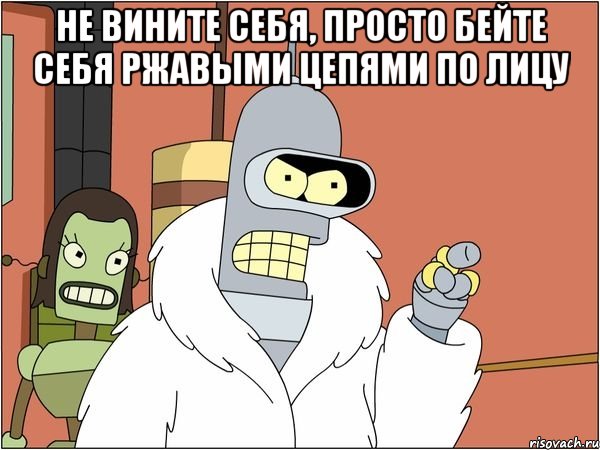 не вините себя, просто бейте себя ржавыми цепями по лицу , Мем Бендер