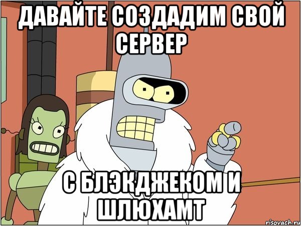 давайте создадим свой сервер с блэкджеком и шлюхамт, Мем Бендер