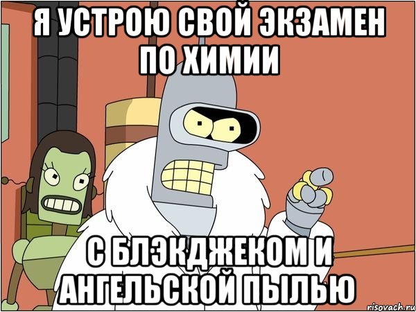 я устрою свой экзамен по химии с блэкджеком и ангельской пылью, Мем Бендер