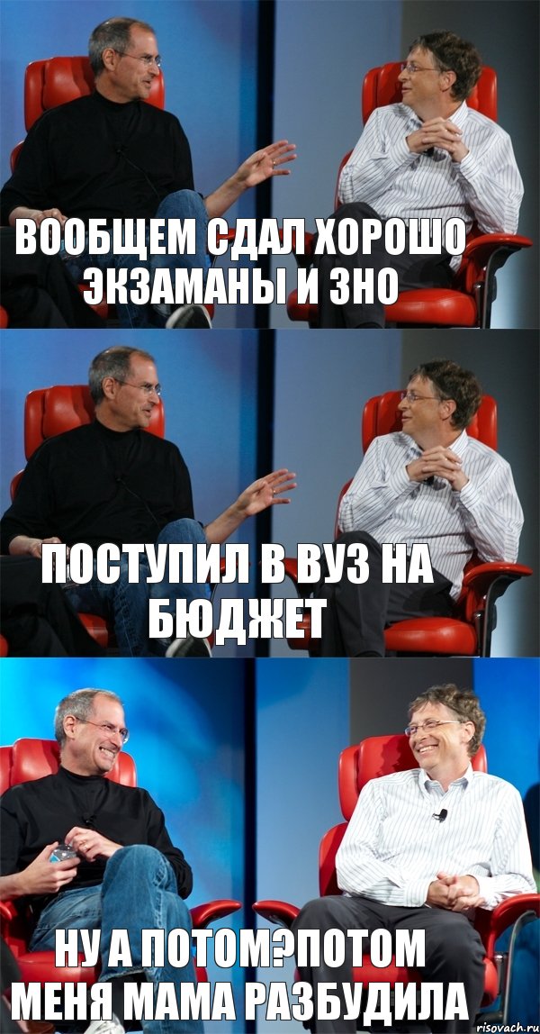 вообщем сдал хорошо экзаманы и ЗНО поступил в ВУЗ на бюджет ну а потом?потом меня мама разбудила