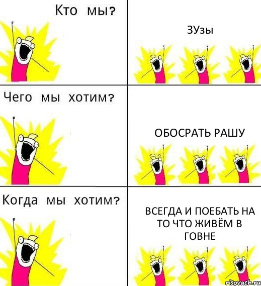 ЗУзы обосрать рашу всегда и поебать на то что живём в говне, Комикс Что мы хотим