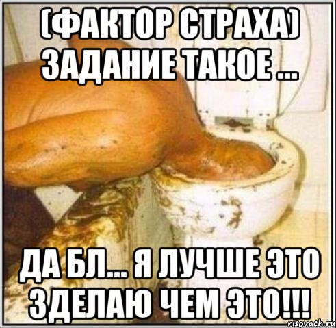 (фактор страха) задание такое ... да бл... я лучше это зделаю чем это!!!, Мем Дайвер