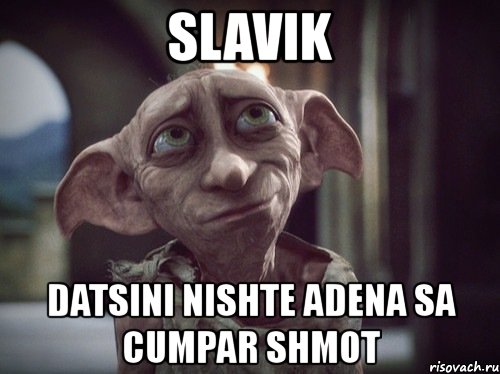 slavik datsini nishte adena sa cumpar shmot, Мем    Добби свободен