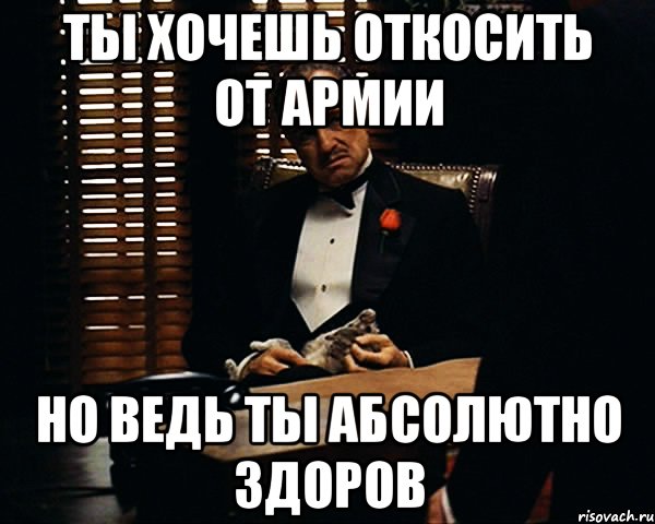 ты хочешь откосить от армии но ведь ты абсолютно здоров, Мем Дон Вито Корлеоне