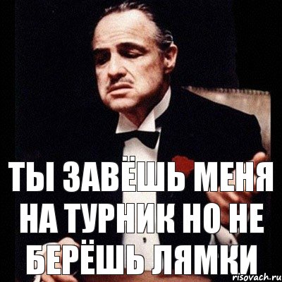 ты завёшь меня на турник но не берёшь лямки