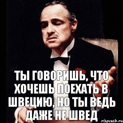 ты говоришь, что хочешь поехать в швецию, но ты ведь даже не швед, Комикс Дон Вито Корлеоне 1