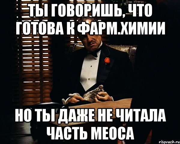 ты говоришь, что готова к фарм.химии но ты даже не читала часть меоса, Мем Дон Вито Корлеоне