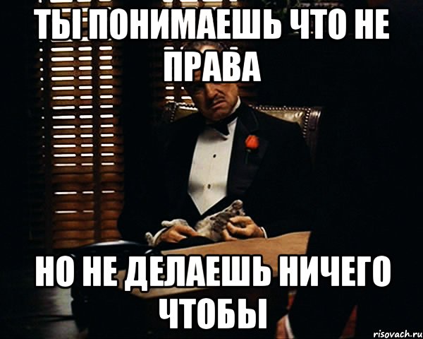 ты понимаешь что не права но не делаешь ничего чтобы, Мем Дон Вито Корлеоне