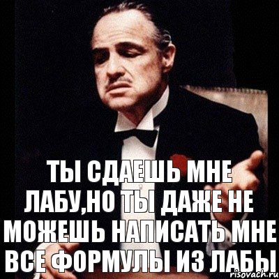 ты сдаешь мне лабу,но ты даже не можешь написать мне все формулы из лабы, Комикс Дон Вито Корлеоне 1