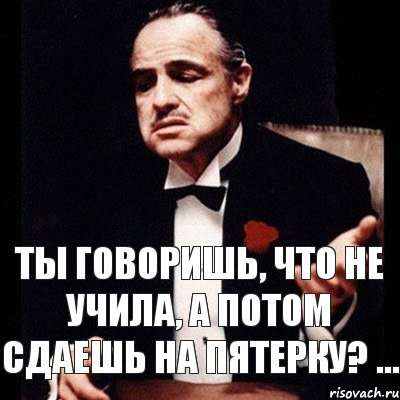 ТЫ ГОВОРИШЬ, ЧТО НЕ УЧИЛА, А ПОТОМ СДАЕШЬ НА ПЯТЕРКУ? ..., Комикс Дон Вито Корлеоне 1