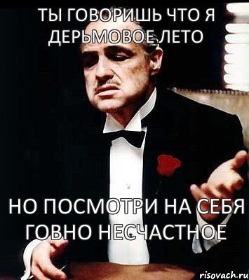 Ты говоришь что я дерьмовое лето но посмотри на себя говно несчастное, Мем ты делаешь это без уважения