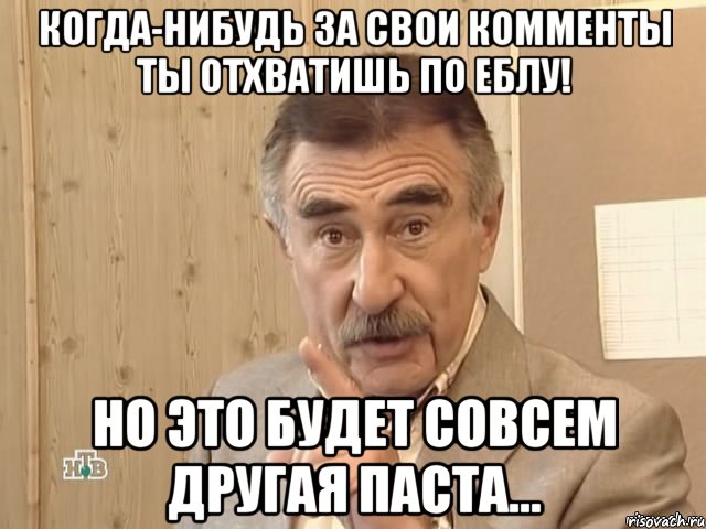 когда-нибудь за свои комменты ты отхватишь по еблу! но это будет совсем другая паста..., Мем Каневский (Но это уже совсем другая история)