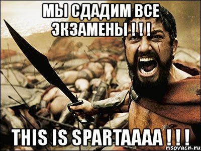 мы сдадим все экзамены ! ! ! this is spartaaaa ! ! !, Мем Это Спарта