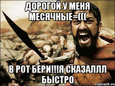 дорогой у меня месячные=((( в рот бери!!!я сказаллл быстро, Мем Это Спарта