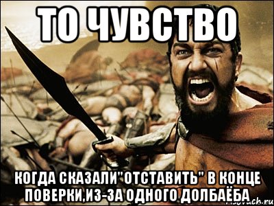 то чувство когда сказали"отставить" в конце поверки,из-за одного долбаёба