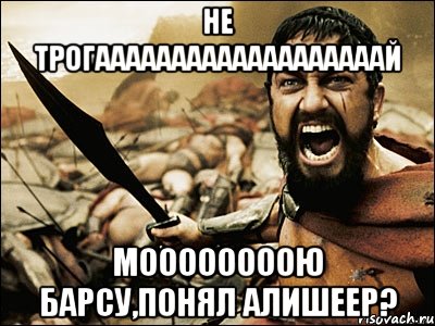 не трогааааааааааааааааааай моооооооою барсу,понял алишеер?, Мем Это Спарта