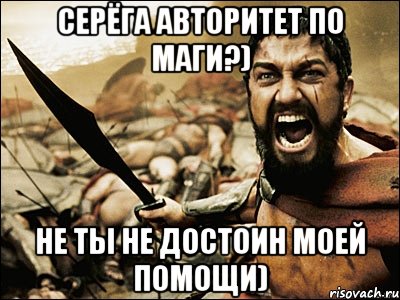 серёга авторитет по маги?) не ты не достоин моей помощи), Мем Это Спарта