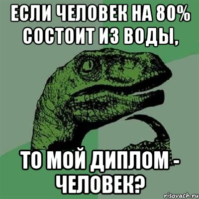 если человек на 80% состоит из воды, то мой диплом - человек?, Мем Филосораптор