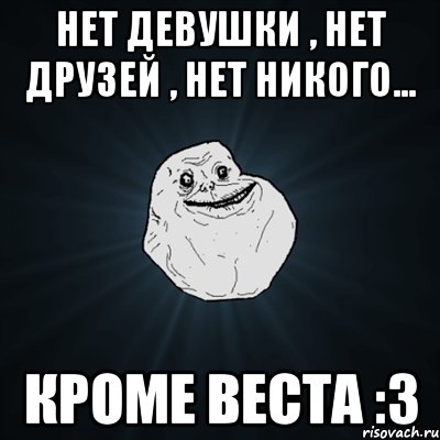 нет девушки , нет друзей , нет никого... кроме веста :3, Мем Forever Alone