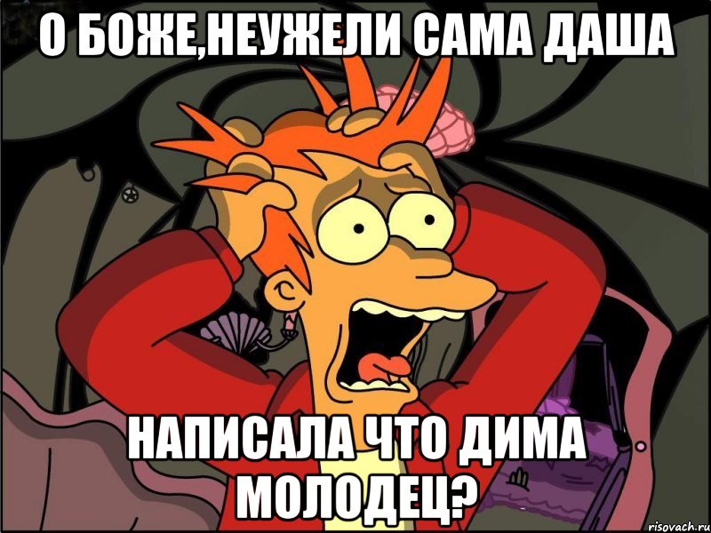 о боже,неужели сама даша написала что дима молодец?, Мем Фрай в панике