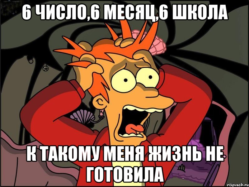 6 число,6 месяц,6 школа к такому меня жизнь не готовила, Мем Фрай в панике