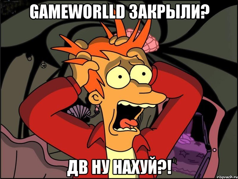 gameworlld закрыли? дв ну нахуй?!, Мем Фрай в панике