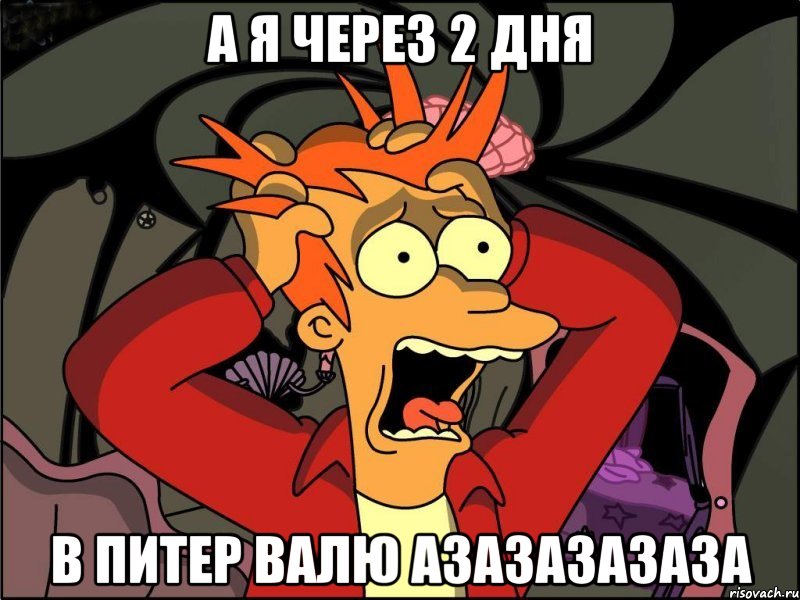 а я через 2 дня в питер валю азазазазаза, Мем Фрай в панике