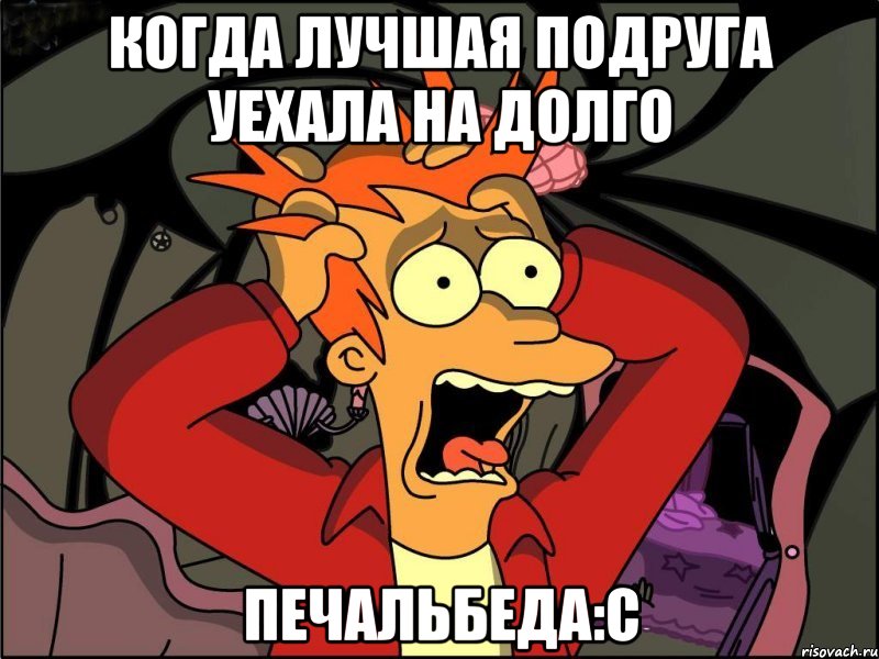 когда лучшая подруга уехала на долго печальбеда:с, Мем Фрай в панике