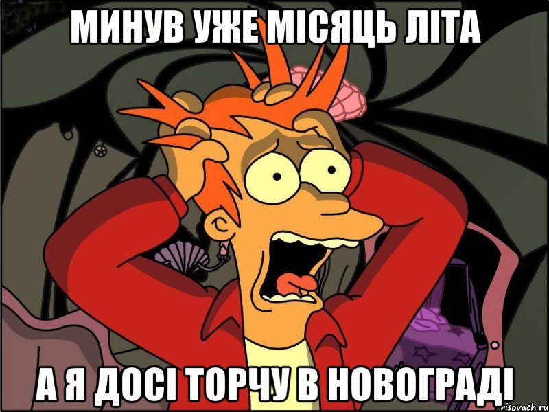 минув уже місяць літа а я досі торчу в новограді, Мем Фрай в панике