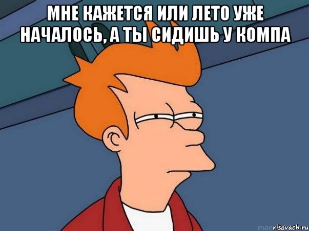 мне кажется или лето уже началось, а ты сидишь у компа , Мем  Фрай (мне кажется или)