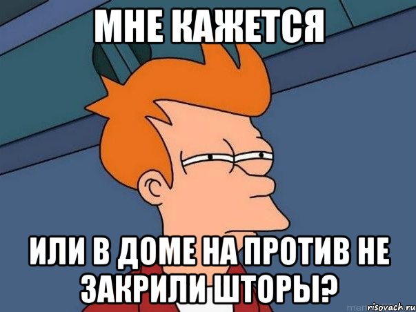 мне кажется или в доме на против не закрили шторы?, Мем  Фрай (мне кажется или)