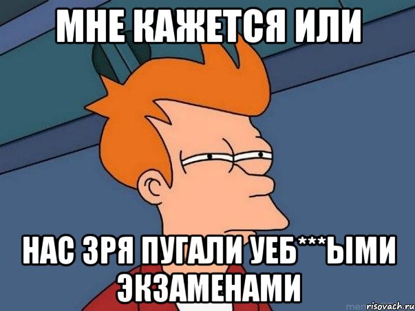 мне кажется или нас зря пугали уеб***ыми экзаменами, Мем  Фрай (мне кажется или)