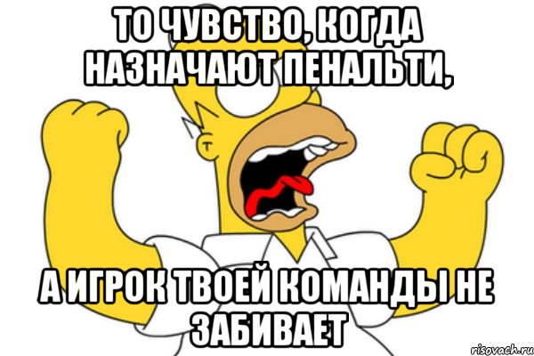 то чувство, когда назначают пенальти, а игрок твоей команды не забивает, Мем Разъяренный Гомер