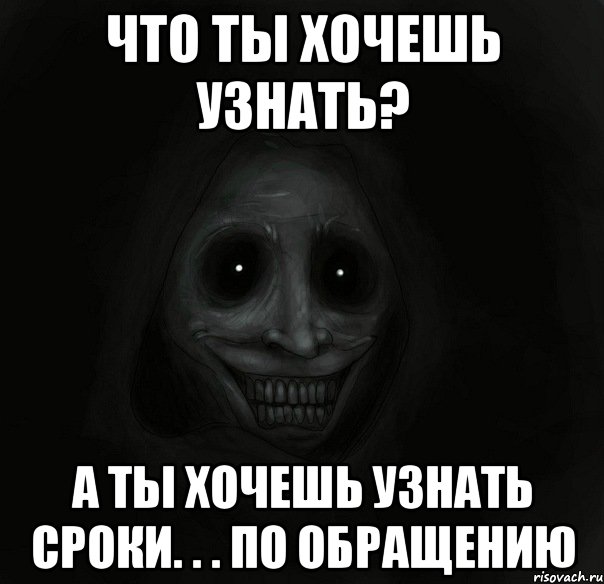 что ты хочешь узнать? а ты хочешь узнать сроки. . . по обращению, Мем Ночной гость